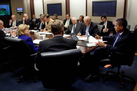 President Barack Obama holding a strategy review on Afghanistan