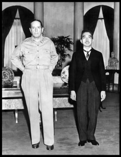 Photograph of General Douglas MacArthur and Emperor Hirohito of Japan