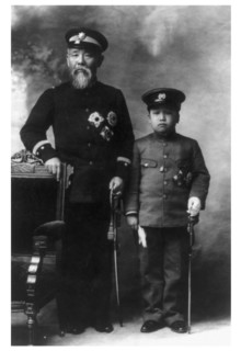 Photograph of Prince Ito Hirobumi of Japan and Crown Prince Yi Un of Korea