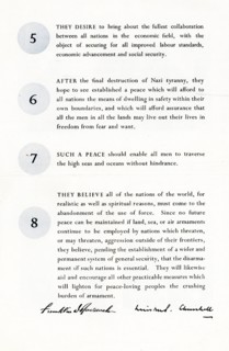 Second page of the Atlantic Charter, 1941