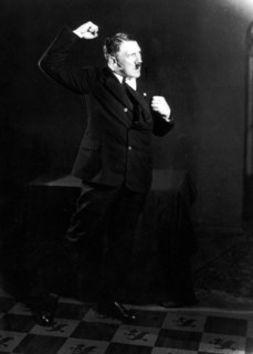 German Nazi leader Adolf Hitler, rehearsing a speech in front of the mirror 1933