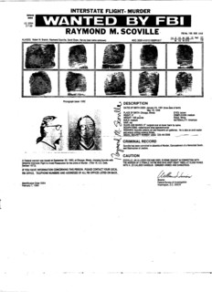 Wanted notice issued by the FBI for Raymond M. Scoville
