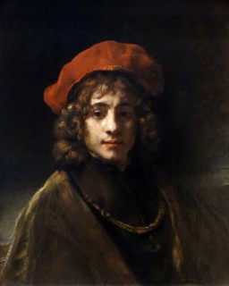 Studio of Rembrandt 'A Boy in fanciful costume' Oil on canvas',