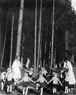 Photograph of Nursery school children in a creche of the caliber factory