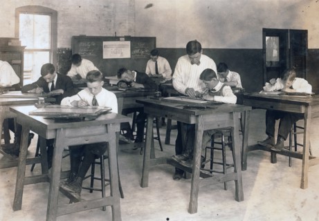 Photograph of the Drawing class at Dimond School, Fall River, Massachusetts by Lewis W. Hine