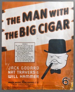 World war two, British Propaganda war song book with image of Winston Churchill smoking a cigar 1941