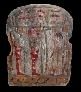 Ancient Egyptian votive stela. Wood.