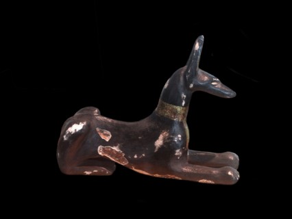 Ancient Egyptian, figure of the jackal god Anubis.
