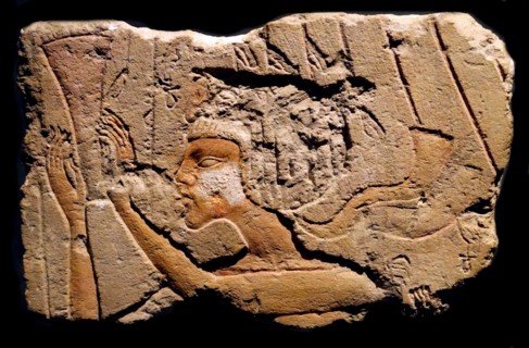 Egyptian relief depicting the XVIII th Dynasty King Akhenaton