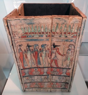 Wooden box used in an Egyptian tomb, as container for the internal organs