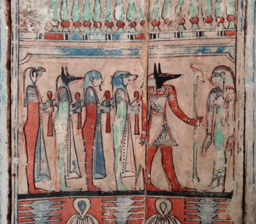Wooden box used in an Egyptian tomb, as container for the internal organs
