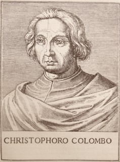 Christopher Columbus; woodcut illustration from a Spanish book 16th century