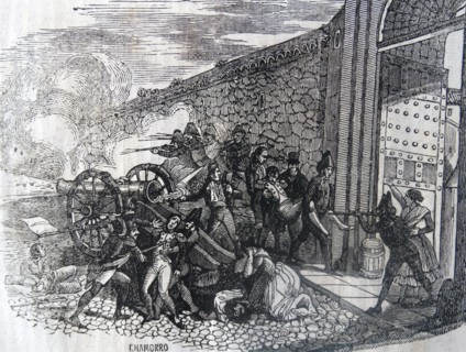 Engraving depicting the death of Daoiz and Velarde