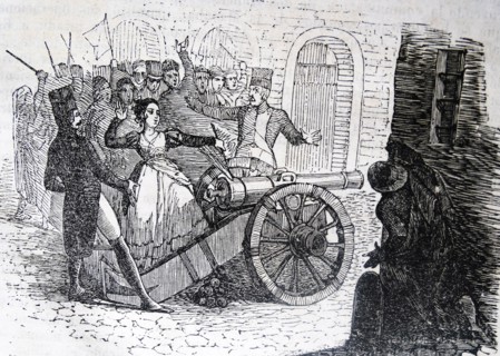 Engraving depicting the Rise of Badajoz during the Peninsular War