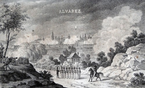 Engraving depicting the besiege of Girona