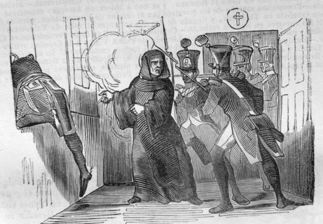 Engraving depicting the death of General Benito de San Juan