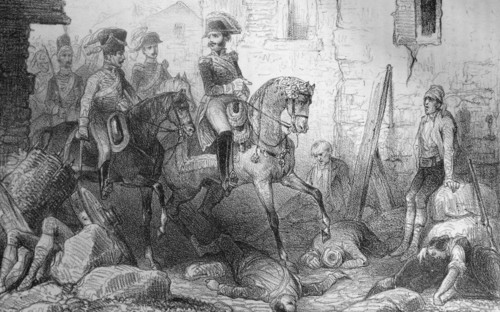 Engraving depicting the surrender of Zaragoza during the Peninsular War