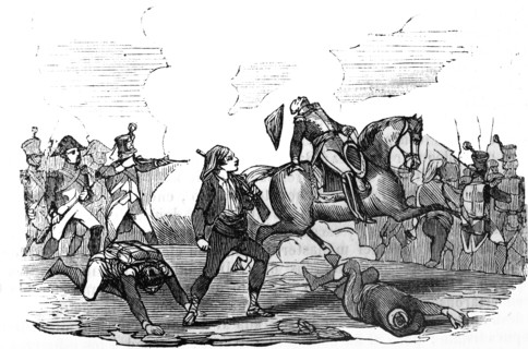 Engraving depicts the Battle of Valls