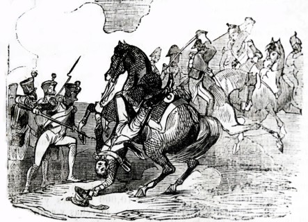 Engraving depicting the Battle of Tamames