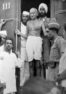 Mohandas Karamchand Gandhi (1869 – 1948), the preeminent leader of the Indian independence movement