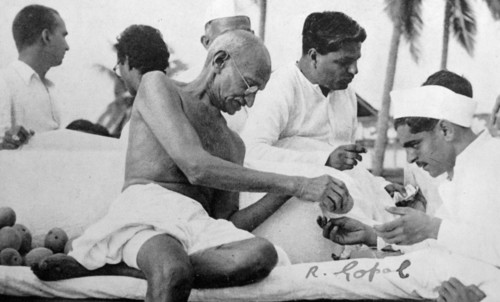 Mohandas Karamchand Gandhi (1869 – 1948), the preeminent leader of the Indian independence movement
