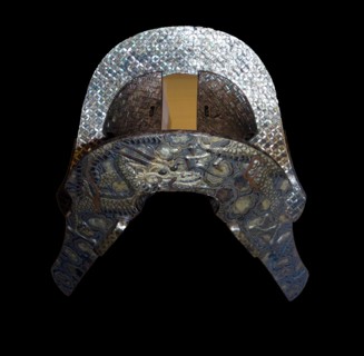Wood, lacquer and shell inlay saddle with dragons and clouds