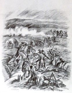 Nationalist artillery position overrun by republican militia during the Spanish civil war.