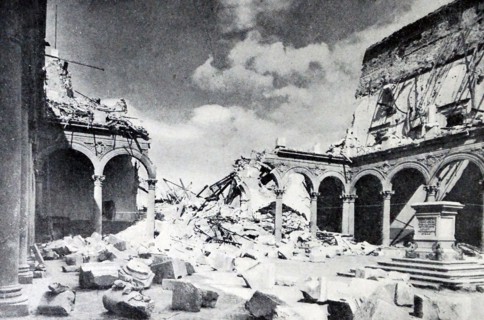 Ruined structures in Simancas, central Spain,