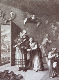 The curate and the barber disguises themselves to take Don Quixote