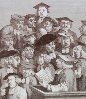 The lecture, Engraving by William Hogarth
