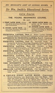 Advert for school books in Latin 1900