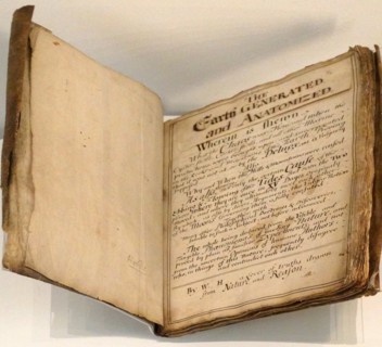 18th Century book titled 'The Earth Generated and Anatomized' by William Hobbs