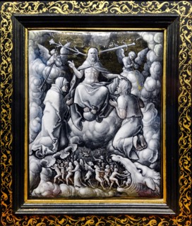 Plaque depicting 'The Last Judgement' by Pierre Reymond
