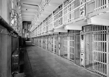 Southwest view on Cell Block 'A' in Alcatraz