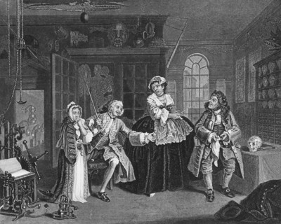 Engraving titled 'Marriage A La Mode' by William Hogarth