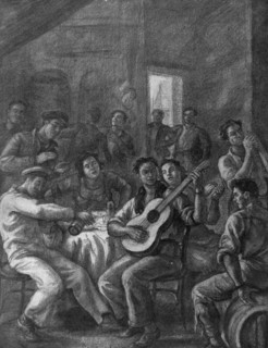 Propaganda illustration depicting Nationalist civilians
