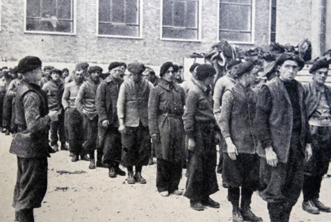 Carlist soldiers on a parade ground during the Spanish Civil War