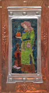 Silver, enamel and copper plaque