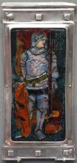 Silver, enamel and copper plaque