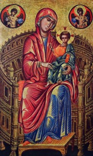 Madonna and Child Enthroned' by Byzantine School