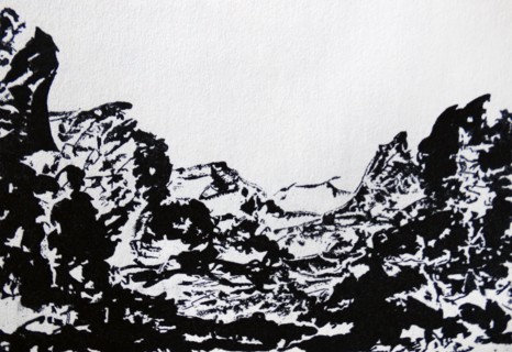 Landscape Made of Ink Block by Alexander Cozens