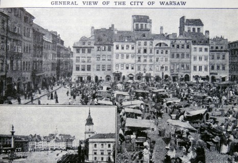 Antique print of the city of Warsaw