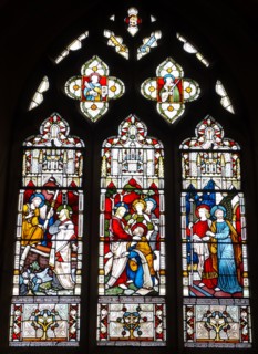 Stained glass window at St Michael and All Angels Anglican church