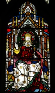 Stained glass window at St Michael and All Angels Anglican church