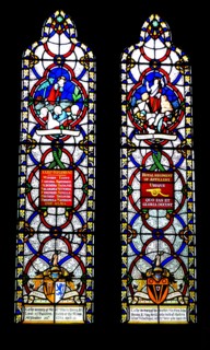 Stained glass window at St Michael and All Angels Anglican church