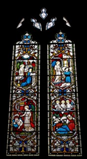 Stained glass window at St Michael and All Angels Anglican church