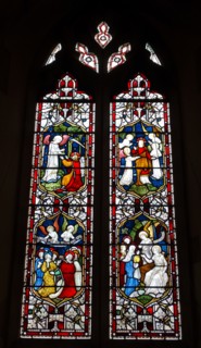 Stained glass window at St Michael and All Angels Anglican church