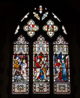 Stained glass window at St Michael and All Angels Anglican church