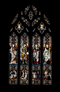 Stained glass window at St Michael and All Angels Anglican church