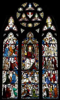 Stained glass window at St Michael and All Angels Anglican church